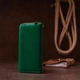 Женский кошелек из экокожи горизонтальный двойного сложения на молнии с отделами для карт и купюр, зеленый 62569 - изображение 9