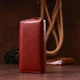 Гаманець-клатч жіночий ST Leather з натуральної шкіри вертикальний на блискавці з ремінцем Червоний 55681 - зображення 10