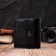 Женский кошелек ST Leather из натуральной кожи с монетницей черный на магните 55641 - изображение 6