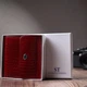 Жіночий шкіряний гаманець ST Leather червоний фактурний середній з тисненням з монетницею 55562 - зображення 11