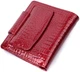 Женский кожаный кошелек ST Leather красный лакированный с тиснением вертикальный 12 карт 55559 - изображение 2