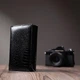 Женский кошелек ST Leather в три сложения из лакированной натуральной кожи с тиснением черный 55659 - изображение 10