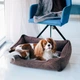 Лежак Harley and Cho Dreamer Brown Velvet L 90x60 cm Коричневий для собак (3100091) - зображення 7