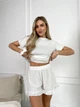 Жіночий трикотажний домашній костюм (футболка + шорти) Uaclothes 46-48 Білий (like30736-109521350) - зображення 3
