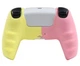 Захисний силіконовий чохол Pink/Yellow для геймпаду Sony DualSense (PS5) + в подарунок накладки на стіки "Лапки" - зображення 2