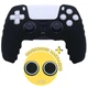 Качественный рельефный силиконовый чехол Black для геймпада DualSense Sony PlayStation 5 (PS5) + антискользящие накладки на стики - изображение 1