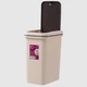 Відро для сміття з кришкою MVM BIN-04 10L BEIGE - зображення 2