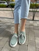 Жіночі мокасини ShoesBand М'ятного кольору натуральний нубук із перфорацією 38 (25-25,5 см) (S30001) - зображення 5