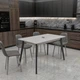 Стол обеденный Tobi Sho BON прямоугольный для кухни, столовой, 1180х680х750 мм Белый/Серый - изображение 2