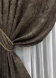 Комплект готових штор VR-Textil Жакард Fantasy № 1630ш Шоколадний з бежевим 150х290 см 2 шт (33-0534) - зображення 5