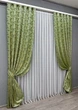 Комплект готовых штор VR-Textil Жаккард Завиток с люрексом № 1649ш Оливковый 145х270 см 2 шт (33-0531) - изображение 3