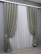 Комплект готовых штор VR-Textil Жаккард Magic № 1608ш Песочный с серым 145х270 см 2 шт (33-0472) - изображение 3