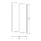Душові двері Eger Bifold 90x195 см розсувні прозоре скло профіль хром 599-029-90 - зображення 3