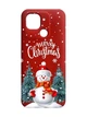 Матовый красный чехол на Xiaomi Redmi 10C Снеговик (новогодний принт 152) - изображение 1