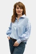 Жіноча святкова лляна блузка з вишивкою Ніжний Орнамент V-0205 (3XL)120 блакитна (25820411120) - зображення 2