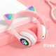 Наушники Bluetooth УШКИ CATear LED безпроводные RGB VZV-23M-Pink - изображение 5