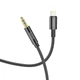 Аудіо кабель AUX Hoco UPA19 Aux mini Jack 3.5 mm - Lightning M/M Cable 1 м black - зображення 1