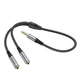 Аудіо розгалужувач Hoco UPA21 mini Jack 3.5mm M/2xF black/gray - изображение 4