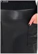 Женская юбка-карандаш из экокожи на флисе с карманами UF-Fashion МА- 23316 50 черный - изображение 5