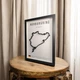 Об'ємна Рамка з 3D Трасою Nürburgring Circuit / Nürburg, Germany / Нюрбургрінг в Масштабі 1:40 000 Black Matte / Frame 32x23x3 - зображення 2
