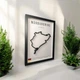 Об'ємна Рамка з 3D Трасою Nürburgring Circuit / Nürburg, Germany / Нюрбургрінг в Масштабі 1:40 000 Black Matte / Frame 32x23x3 - зображення 3