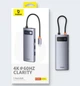 Переходник Адаптер Хаб Кардридер Baseus OH146 7 в 1 USB Type-C + 3 USB 3.0 5Gb + TF SD MicroSD 60Mb/s + HDMI 4K 60Hz PD 85-100W Док-станция Grey - изображение 2
