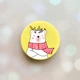 Тримач для смартфона / планшета попсокет Popsocket Жовтий :: Ведмідь у шарфі (принт 147) - зображення 1
