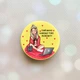 Держатель для смартфона / планшета попсокет Popsocket Желтый :: Девушка с вином (принт 220) - изображение 1