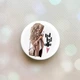 Держатель для смартфона / планшета попсокет Popsocket Белый :: Девушка с кофе (принт 114) - изображение 1