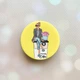 Держатель для смартфона / планшета попсокет Popsocket Желтый :: Девушка на кофе (принт 228) - изображение 1