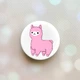 Держатель для смартфона / планшета попсокет Popsocket Белый :: Лама розовая (принт 100) - изображение 1