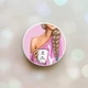 Держатель для смартфона / планшета попсокет Popsocket Белый :: Девушка с кофе (принт 58) - изображение 1