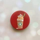 Держатель для смартфона / планшета попсокет Popsocket Красный :: Капучино котик (принт 97) - изображение 1
