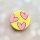 Держатель для смартфона / планшета попсокет Popsocket Желтый :: Сердечки розовые (принт 78) - изображение 1