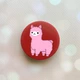 Держатель для смартфона / планшета попсокет Popsocket Красный :: Лама розовая (принт 100) - изображение 1