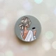 Тримач для смартфона / планшета попсокет Popsocket Сірий :: Дівчина з латте (принт 227) - зображення 1