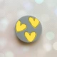 Держатель для смартфона / планшета попсокет Popsocket Серый :: Сердечки желтые (принт 259) - изображение 1