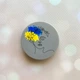 Держатель для смартфона / планшета попсокет Popsocket Серый :: Украинка Арт (принт 3) - изображение 1