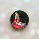 Держатель для смартфона / планшета попсокет Popsocket Черный :: Девушка с вином (принт 220) - изображение 1