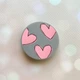 Держатель для смартфона / планшета попсокет Popsocket Серый :: Сердечки розовые (принт 78) - изображение 1