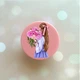 Держатель для смартфона / планшета попсокет Popsocket Розовый :: Девушка с пионами (принт 11) - изображение 1