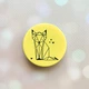 Держатель для смартфона / планшета попсокет Popsocket Желтый :: Лиса (принт 126) - изображение 1