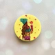 Держатель для смартфона / планшета попсокет Popsocket Желтый :: Девушка с листьями (принт 221) - изображение 1