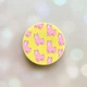 Держатель для смартфона / планшета попсокет Popsocket Желтый :: Ламы розовые (принт 101) - изображение 1