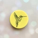 Держатель для смартфона / планшета попсокет Popsocket Желтый :: Колибри (принт 122) - изображение 1