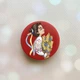 Держатель для смартфона / планшета попсокет Popsocket Красный :: Украинка с колосками (принт 172) - изображение 1