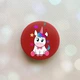 Держатель для смартфона / планшета попсокет Popsocket Красный :: Единорог (принт 102) - изображение 1