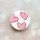 Держатель для смартфона / планшета попсокет Popsocket Белый :: Сердечки розовые (принт 78) - изображение 1