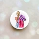 Держатель для смартфона / планшета попсокет Popsocket Белый :: Девушка с сиренью (принт 7) - изображение 1