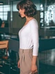 Лонгслів жіночий базовий водолазка з віскози прямого вільного крою з втачним рукавом Seventeen 2XL-3XL Білий 2257.6266 - зображення 3